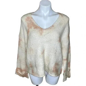 Anthropologie Maggie Bell Sleeve Tie Dye V Neck Pullover Sweater Size XS